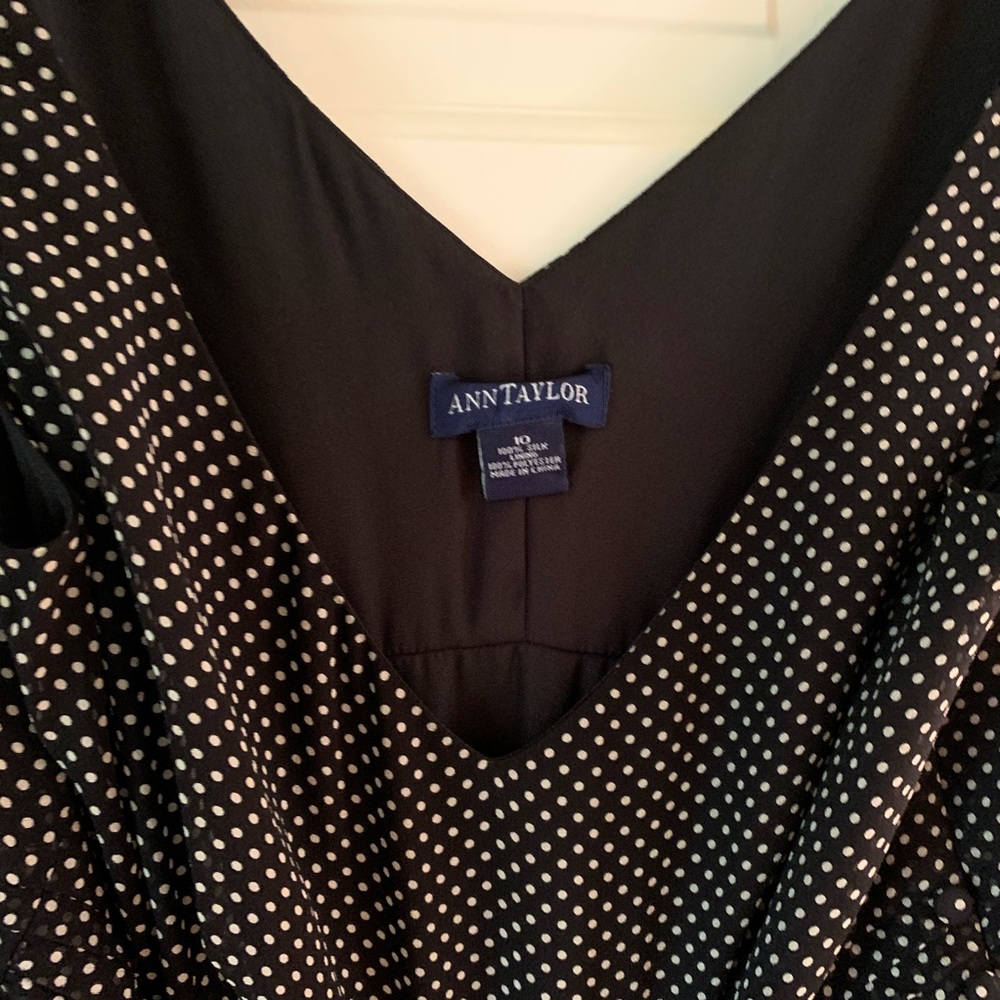 Ann Taylor silk polka dot dress